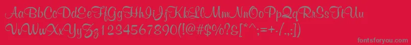 WeddingInvitation2 Font – Gray Fonts on Red Background
