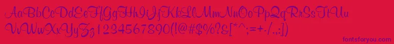 WeddingInvitation2 Font – Purple Fonts on Red Background