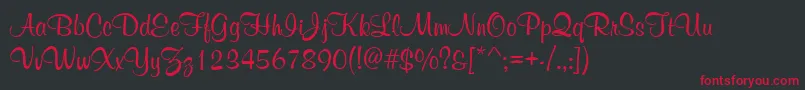 WeddingInvitation2 Font – Red Fonts on Black Background