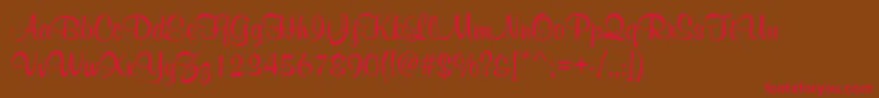 WeddingInvitation2 Font – Red Fonts on Brown Background