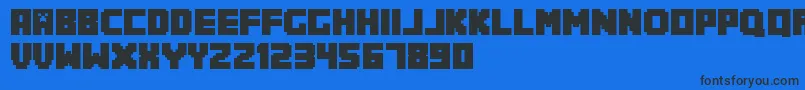 Minecrafter.Reg Font – Black Fonts on Blue Background