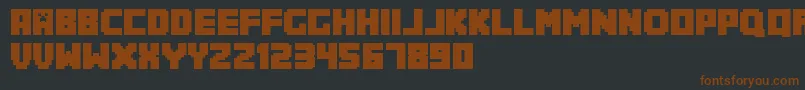 Minecrafter.Reg-Schriftart – Braune Schriften auf schwarzem Hintergrund