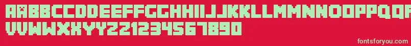 Minecrafter.Reg Font – Green Fonts on Red Background