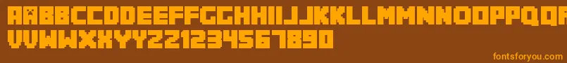 Minecrafter.Reg Font – Orange Fonts on Brown Background