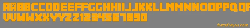 Minecrafter.Reg-Schriftart – Orangefarbene Schriften auf grauem Hintergrund