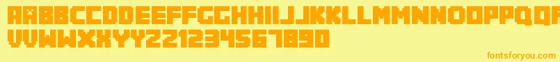 Minecrafter.Reg Font – Orange Fonts on Yellow Background