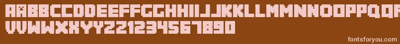 Minecrafter.Reg Font – Pink Fonts on Brown Background