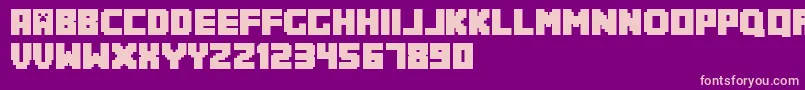 Minecrafter.Reg Font – Pink Fonts on Purple Background