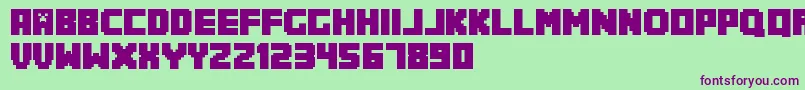 Minecrafter.Reg Font – Purple Fonts on Green Background