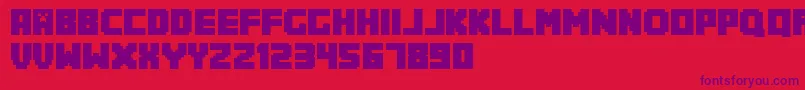 Minecrafter.Reg Font – Purple Fonts on Red Background