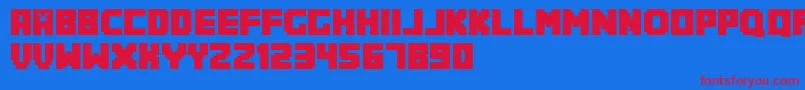 Minecrafter.Reg Font – Red Fonts on Blue Background