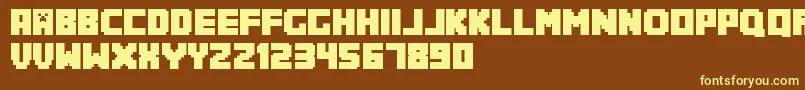 Minecrafter.Reg Font – Yellow Fonts on Brown Background