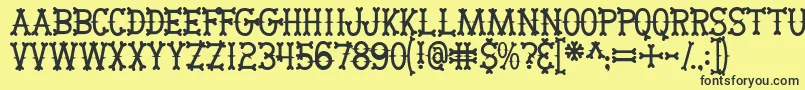 Bikerbones Font – Black Fonts on Yellow Background