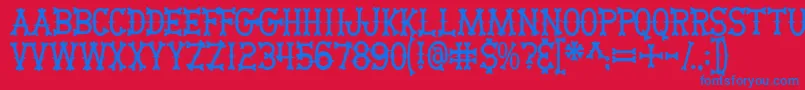 Bikerbones Font – Blue Fonts on Red Background