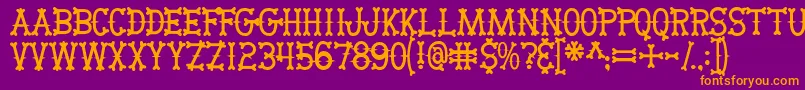 Bikerbones Font – Orange Fonts on Purple Background