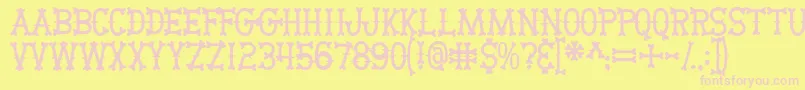 Bikerbones Font – Pink Fonts on Yellow Background