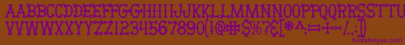 Bikerbones Font – Purple Fonts on Brown Background