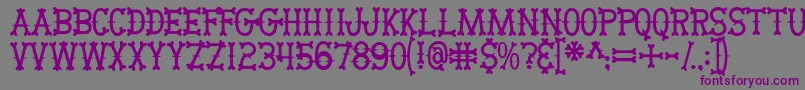 フォントBikerbones – 紫色のフォント、灰色の背景