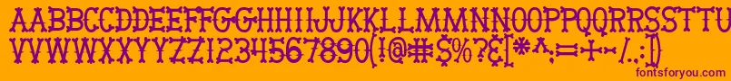 Bikerbones Font – Purple Fonts on Orange Background