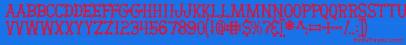 Bikerbones-fontti – punaiset fontit sinisellä taustalla