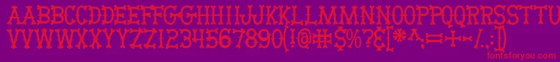 Bikerbones Font – Red Fonts on Purple Background