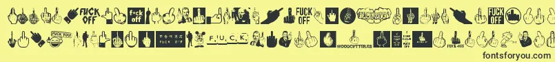 FuckOff Font – Black Fonts on Yellow Background