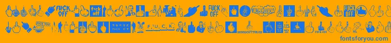 Police FuckOff – polices bleues sur fond orange