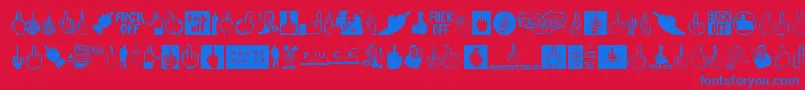 FuckOff Font – Blue Fonts on Red Background