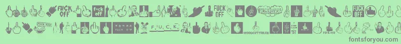 fuente FuckOff – Fuentes Grises Sobre Fondo Verde