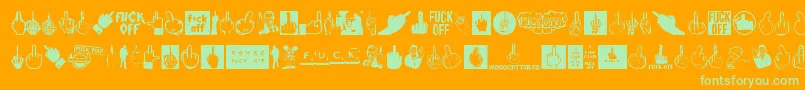 FuckOff Font – Green Fonts on Orange Background