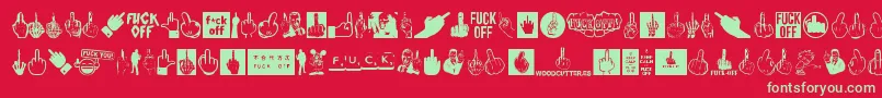 FuckOff Font – Green Fonts on Red Background