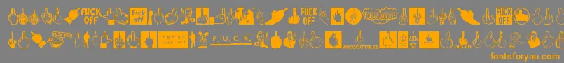 Police FuckOff – polices orange sur fond gris