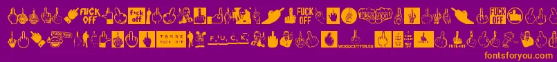 Police FuckOff – polices orange sur fond violet