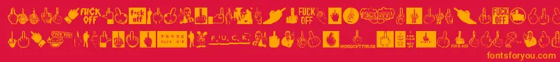 FuckOff Font – Orange Fonts on Red Background