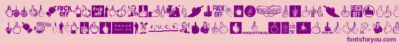 Police FuckOff – polices violettes sur fond rose