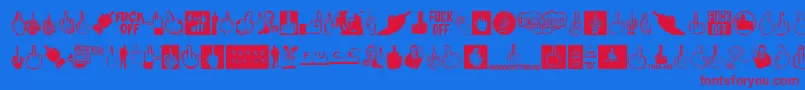 FuckOff Font – Red Fonts on Blue Background