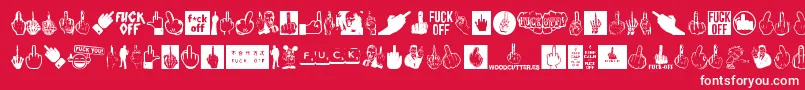 fuente FuckOff – Fuentes Blancas Sobre Fondo Rojo