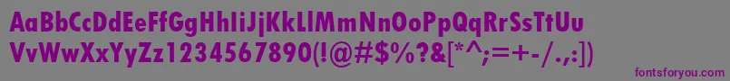 TwCenMtCondensedExtraBold-fontti – violetit fontit harmaalla taustalla