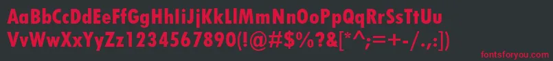 TwCenMtCondensedExtraBold Font – Red Fonts on Black Background