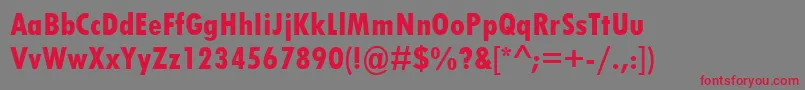 TwCenMtCondensedExtraBold Font – Red Fonts on Gray Background