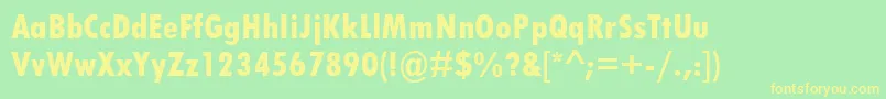 TwCenMtCondensedExtraBold Font – Yellow Fonts on Green Background
