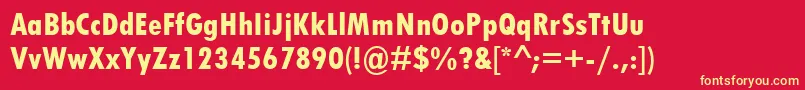 TwCenMtCondensedExtraBold Font – Yellow Fonts on Red Background