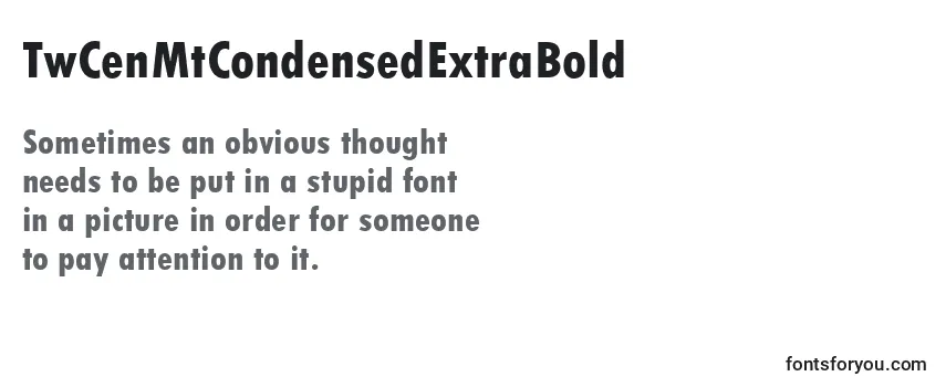 Review of the TwCenMtCondensedExtraBold Font