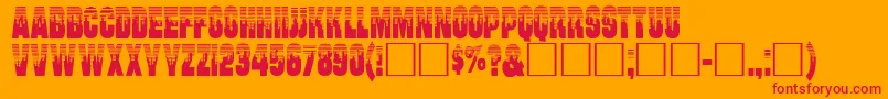 Wilhar-Schriftart – Rote Schriften auf orangefarbenem Hintergrund