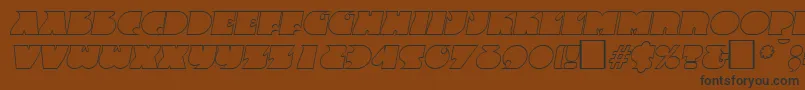 FrenzyoutlineItalic Font – Black Fonts on Brown Background