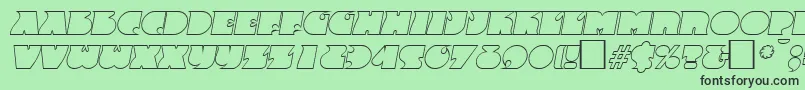 FrenzyoutlineItalic-Schriftart – Schwarze Schriften auf grünem Hintergrund
