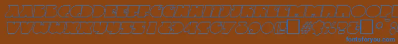Шрифт FrenzyoutlineItalic – синие шрифты на коричневом фоне