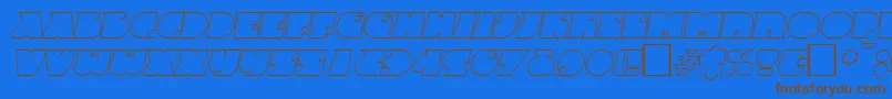 Шрифт FrenzyoutlineItalic – коричневые шрифты на синем фоне