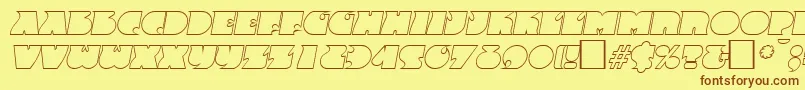 fuente FrenzyoutlineItalic – Fuentes Marrones Sobre Fondo Amarillo