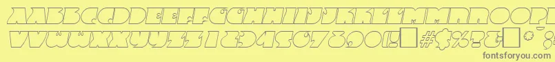 FrenzyoutlineItalic Font – Gray Fonts on Yellow Background